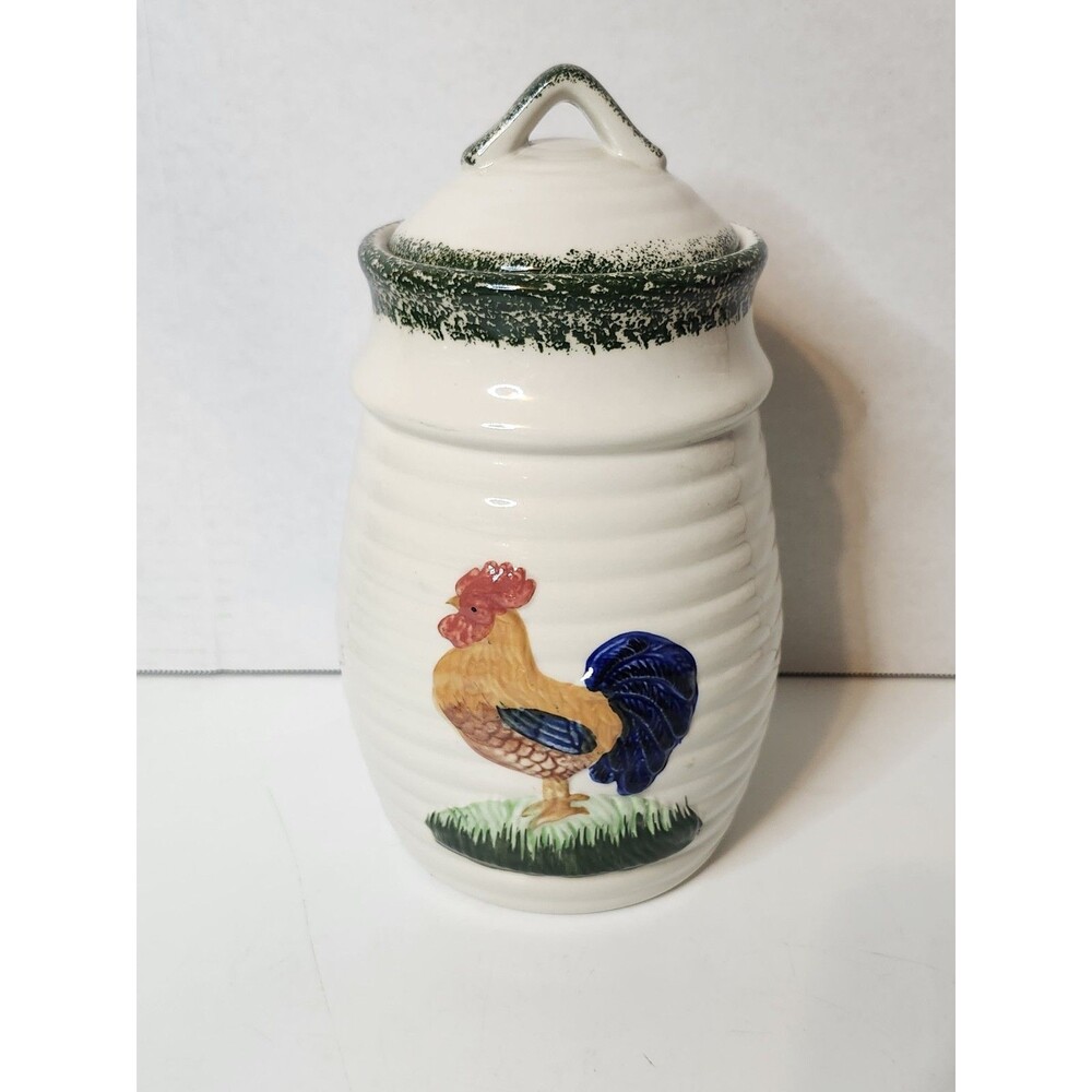 ALCO Industries Countryside Rooster Ceramic Cookie Jar farmhouse Open Box